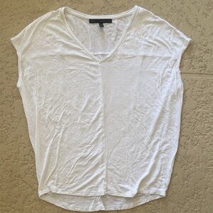White House Black Market Soft White V-Neck Tee